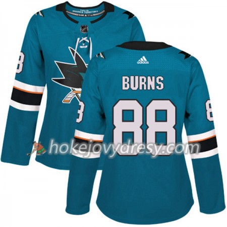 Dámské Hokejový Dres San Jose Sharks Brent Burns 88 Adidas 2017-2018 Teal Authentic